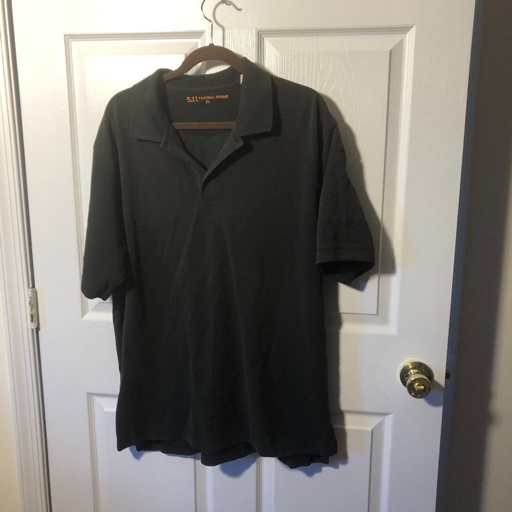 511 Tactical men black polo shirt, short sleeves, 3-button collar, size XL